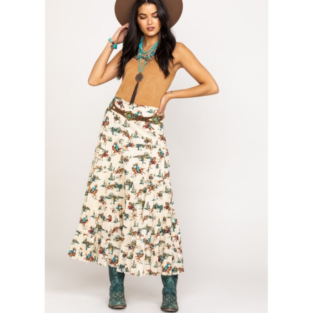 Tasha Polizzi Saddle Tiered Long Skirt Cowgirl